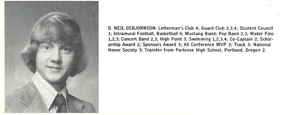 Neil Osbjornson 1978 LFHS School Photo
