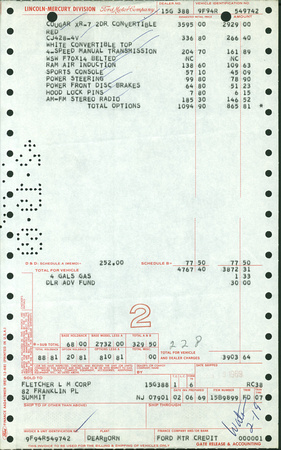 Ford Invoice